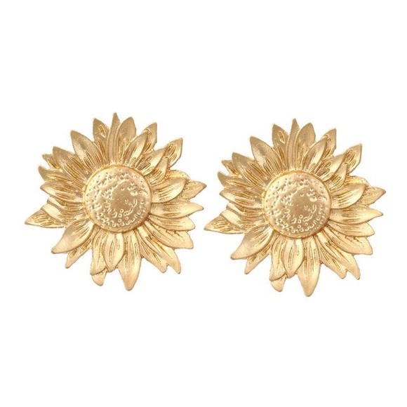 Zara Gold New Trend Sun Big Pin Modern MoMa Earrings - Picture 13 of 16